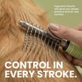 thumbnail image 6 of Poodle Pet Dematting Fur Rake Comb Brush Tool - Dog and Cat Comb with Long 2.5 Inches Steel Safety Blades for Detangling Matted or Knotted Undercoat Hair (Green), 6 of 11
