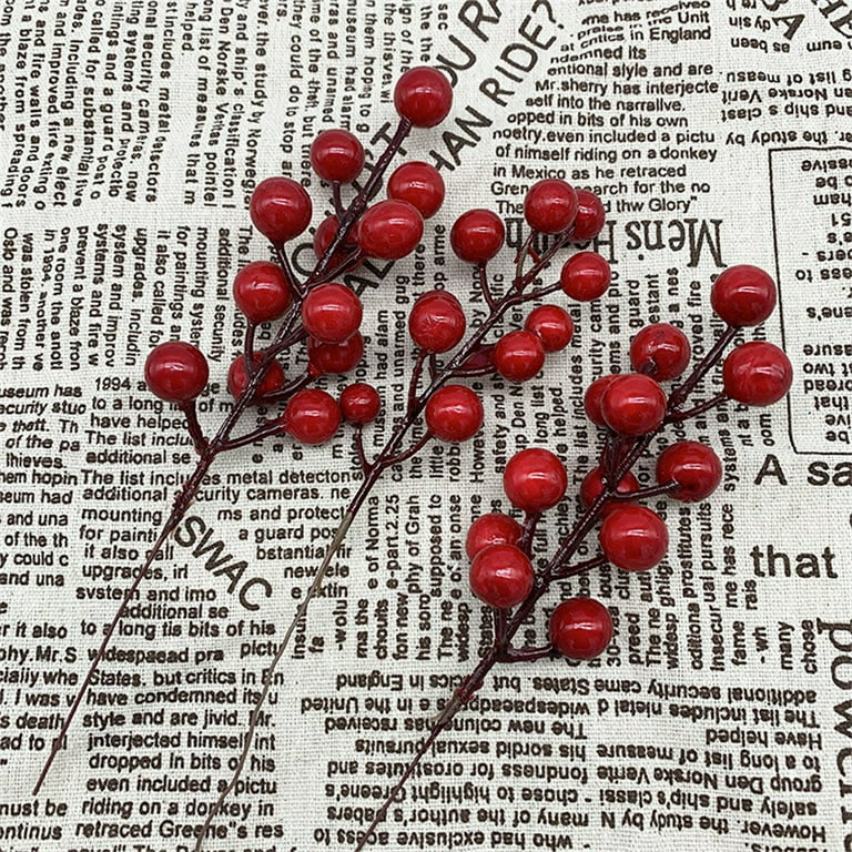 Christmas New Year DIY Floral Art Plant Red Berry Stems Branches Artificial  Flower - China Christmas Decoration and Christmas Ornament price