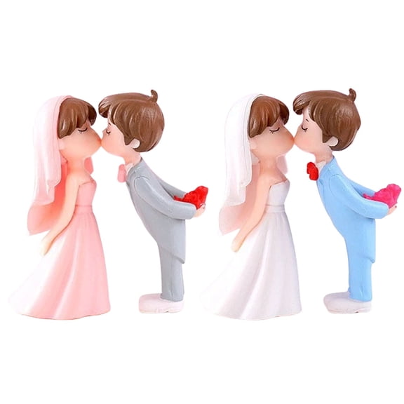 LOLIPPYY Romantic Bride and Groom Figurine Assorted Color Plastic for Wedding Decor