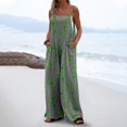 thumbnail image 2 of lcziwo St Patricks Day Jumpsuits for Women Irish Festival Shamrock Graphic Overalls Casual Sleeveless Adjustable Strap Rompers with Pockets Gray XL, 2 of 7