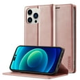 thumbnail image 2 of SaniMore for iPhone 15 Pro Max 6.7" 2023 Case, Prumiem PU Leather Wallet Kickstand Cover Magnetic Flip Design Card Slots Shockproof Anti-drop TPU Full Body Protective Shell, Rosegold, 2 of 10
