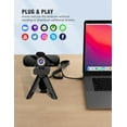 thumbnail image 4 of 1080P HD Webcam with Built-in Microphone, Rotatable Tripod, Wide-Angle Lens,Privacy Cover, Auto Light Correction, Plug &  USB-A Webcam for Laptop, Desktop, PC, Streaming-Black, 4 of 6