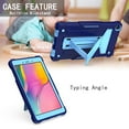 thumbnail image 4 of Dteck Shockproof Case For Samsung Galaxy Tab A 8.0 2019 Model SM-T290 T295, Heavy Duty Rugged Hybrid Case High Impact Full Body Kickstand Protective Cover (no built-in screen protector), Navy + Blue, 4 of 5
