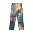 thumbnail image 2 of Vsdgher Forest Lake White Horse Print Mens Pajama Pants Sleep & Lounge Pants, PJ Bottoms With elastic waistb and Pockets, 2 of 5