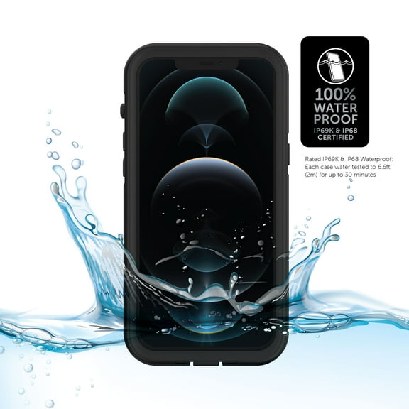 Body Glove Tidal Waterproof Phone Case for iPhone 12 Pro Max - Black/Clear