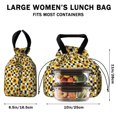 thumbnail image 5 of Sunflower Drawstring Lunch Bag Women - Drawstring Lunch Bag Insulated for Work Office - Stain-Resistant Large Lunchbags for Women with Multi-Pockets, 5 of 6