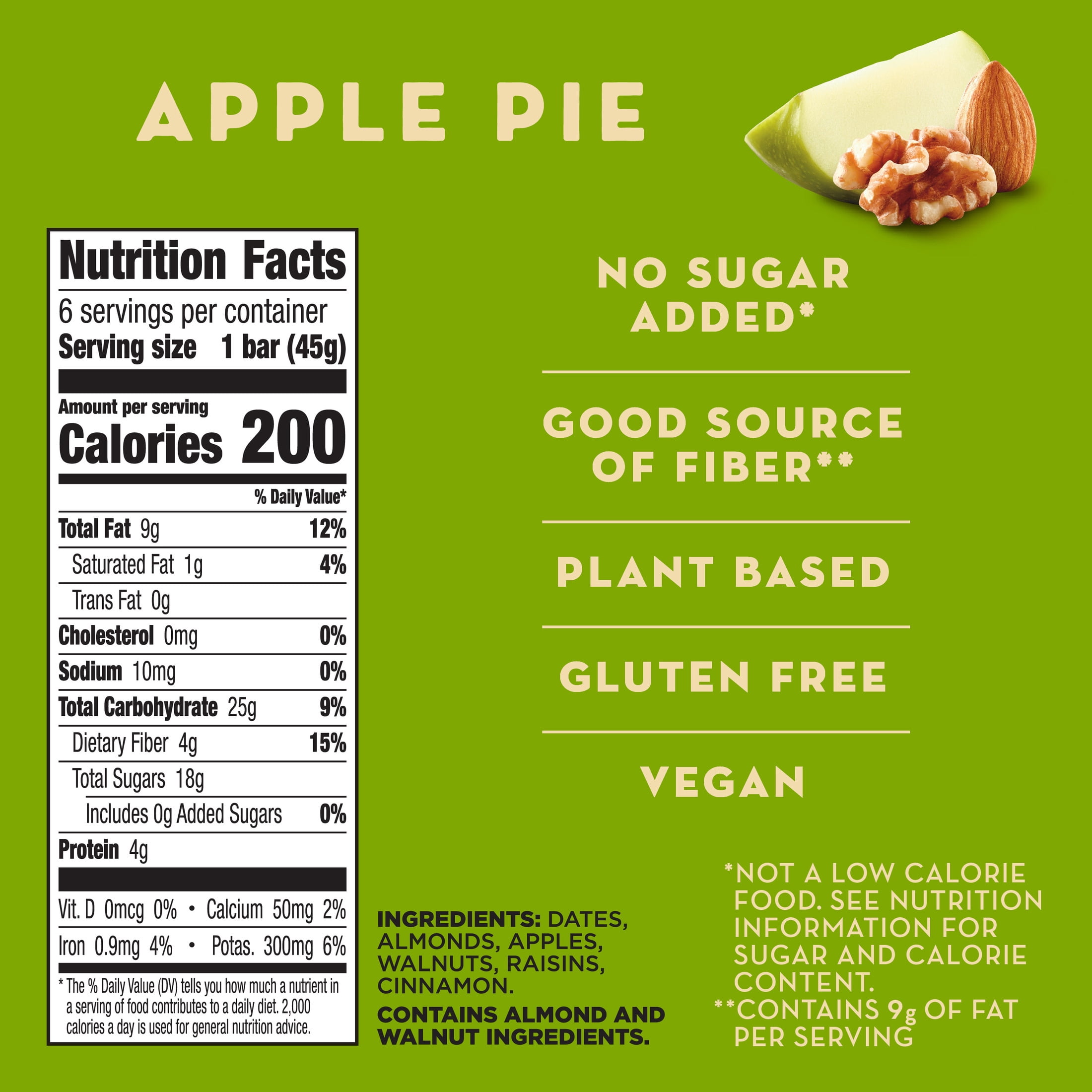 (8 pack) Larabar Apple Pie, Fruit and Nut Bars, Gluten Free and Vegan, 6 Count, 9.6 oz