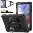 thumbnail image 1 of wonim11 ZenRich Carrying Case for Samsung Galaxy Tab A7 Lite 2021 8.7'' SM-T220/T225/T227, Heavy Duty Rugged Full-Body Protective Case with [360 Rotating Stand] [Hand Strap][Shoulder Belt], Black, 1 of 1
