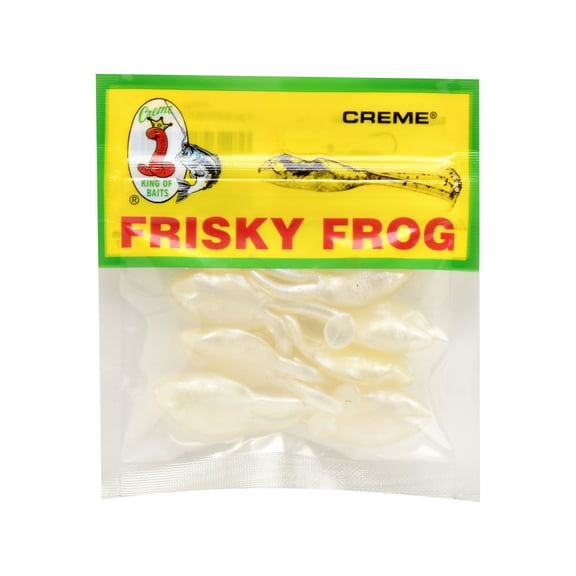 Creme Paddle Tail Frog Lure, Pearl