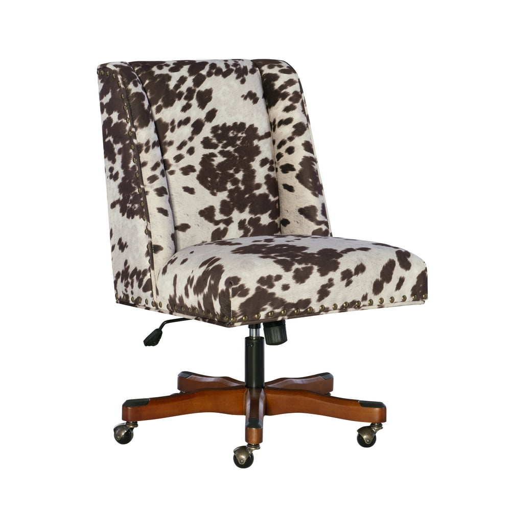 Linon Draper Upholstered Swivel Office Chair, Adjustable Seat Height