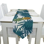 EREHome Hawaiian Tropical Pineapple Fruit Table Runner Placemat 13x70 inches, Home Table Top Decoration Table Linens Cloth for Office Kitchen Dining Wedding Party