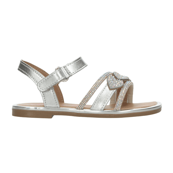 Sandalia Vavito Niña Plateado Corazón Casual T18-22 plateado 20