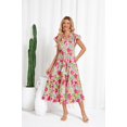 thumbnail image 2 of Vestido midi GRACE KARIN con estampado floral de manga corta para mujer, 2 of 5