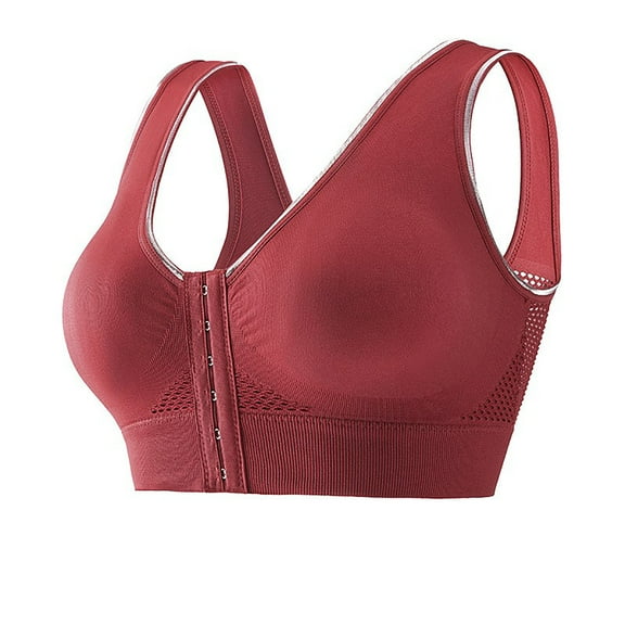 Fengactive Women's Zip Front Closure Sports Bra Push Up Wirefree Yoga Bras Racerback Workout Gym Top