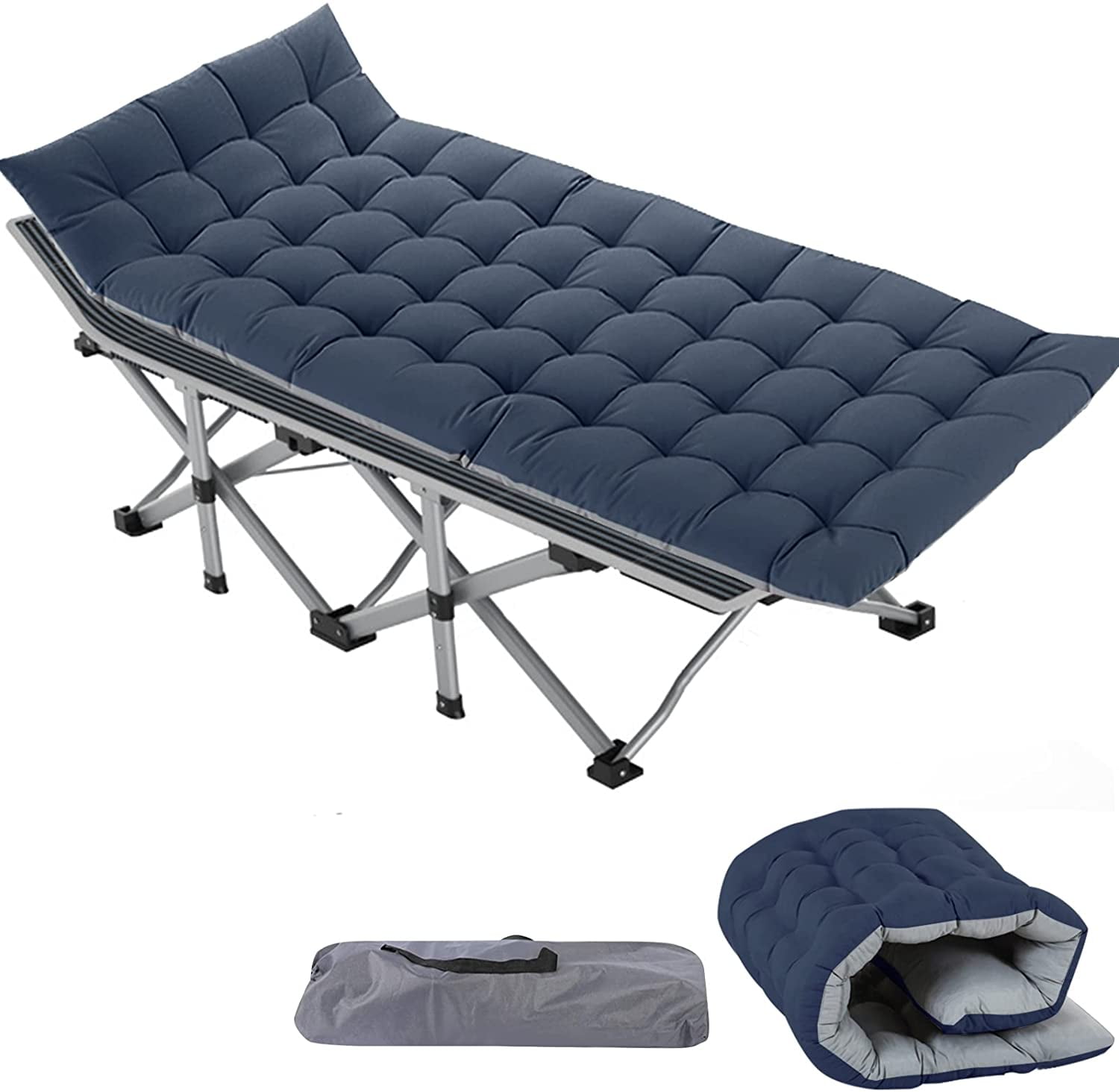 MOPHOTO Portable Military Fold Up Camping Cot, Folding Bed for Adults