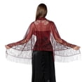 thumbnail image 4 of Gkeoshab Women's Lace Shawl Sheer Lightweight Evening Wrap for Dresses Elegant Hollow-Out Bridal Scarf Perfect for Parties Weddings Banquets Red One Size, 4 of 4