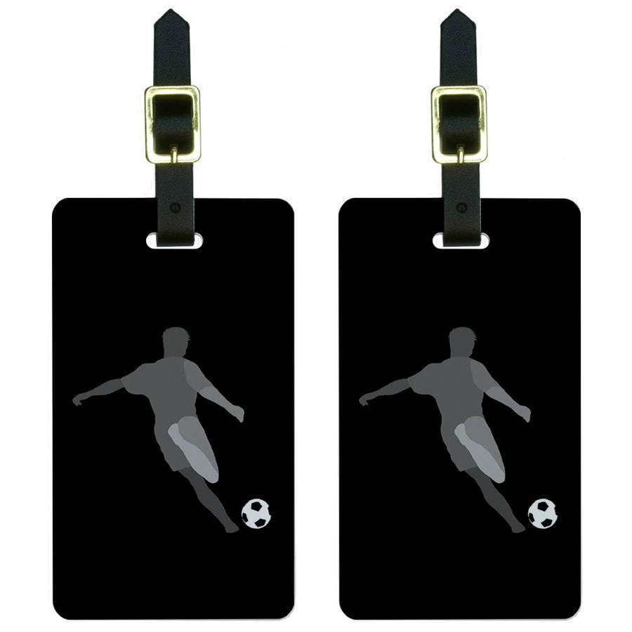 CellDesigns Set of 2 Soccer Team Football Club Luggage Tag Suitcase ID Tag with Adjustable Strap 