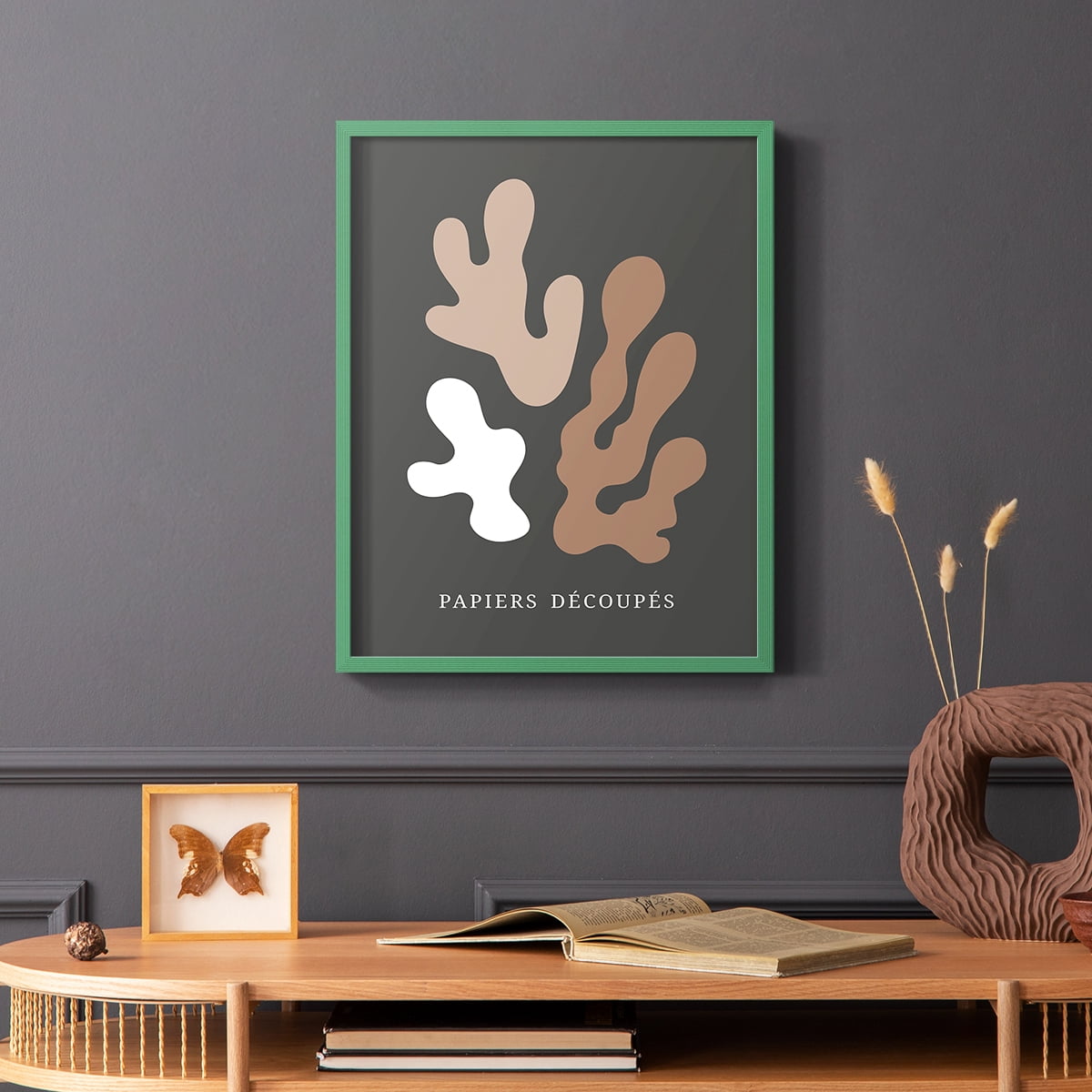 Matisse CDV in Green Solid Wood Framed Print No Nail Hanging