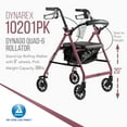 thumbnail image 4 of Dynarex DynaGo Quadricycle à Roulettes, Roues de 6 Pouces, Siège Rembourré, Dossier, Pochette de Rangement avec Cadre Durable, Capacité de Poids de 300 Lb, 1 Marchette à Roulettes, Rose, 4 of 4