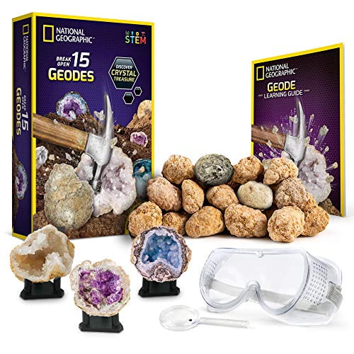 Detailed Includes Goggles NATIONAL GEOGRAPHIC Break Open 10 Premium Geodes 