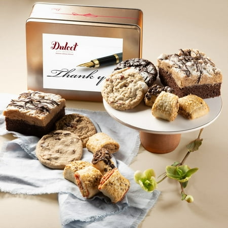 Dulcet Gift Basket Thank You Classic Old Fashioned Gift Tin Box Assorted Gourmet Treats Ideal Gift for Men Women Family and Friends With Prime Delivery