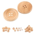 thumbnail image 4 of BUYISI 20 Wooden Buttons In Natural Wood Color Perfect For Clothing And Handmade Items 12.5Mm, 4 of 5