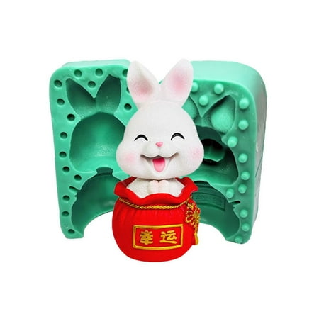 

3D New Year Rabbit Silicone Mold Fondant Cake Border Moulds Chocolate Mould