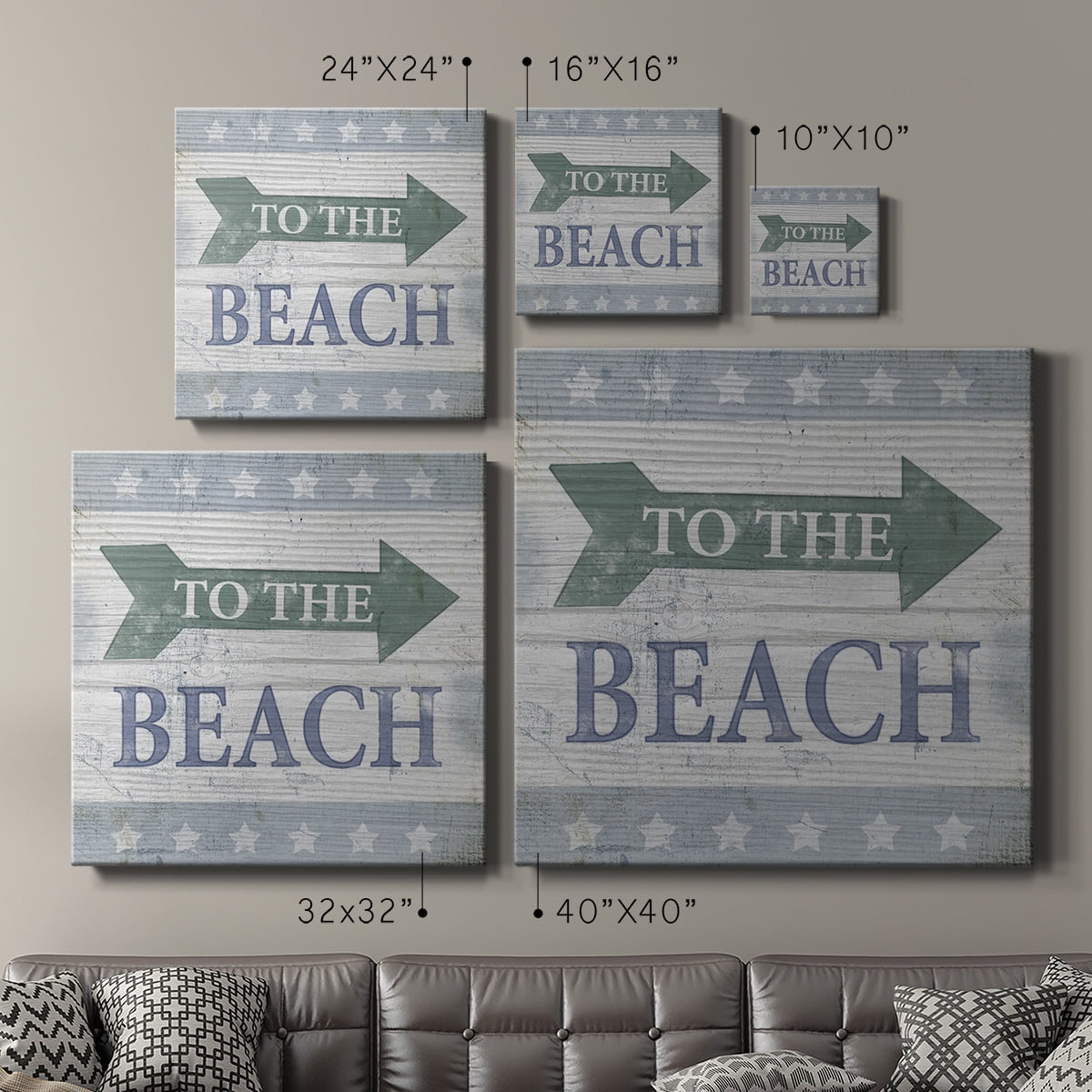 Wexford Home Beach Sign VII-Premium Gallery Wrapped Canvas, 24" x 24" - Ready to Hang