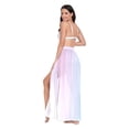 thumbnail image 3 of FORMRS Womens Long Sarong Beach Wrap Semi-Sheer Bikini Skirt Bathing Swimsuit Cover Up, Light Blue Stripes, 3 of 7