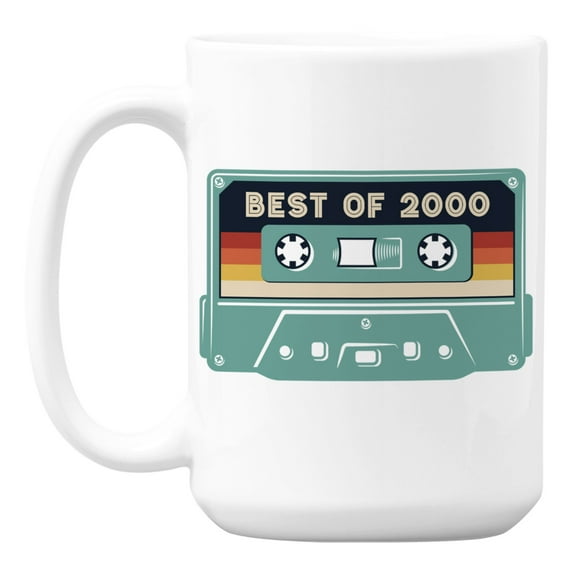 Best of 2000 feat. Retro Cassette Tape, Birth Year Coffee & Tea Mug (15oz)