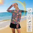 thumbnail image 5 of FORMRS Womens Long Sleeve Shirts UPF 50+ Sun Protection Quick Dry Fishing Hiking Tops, Size S-2XL, Vibrant Blooming Flowers, 5 of 8