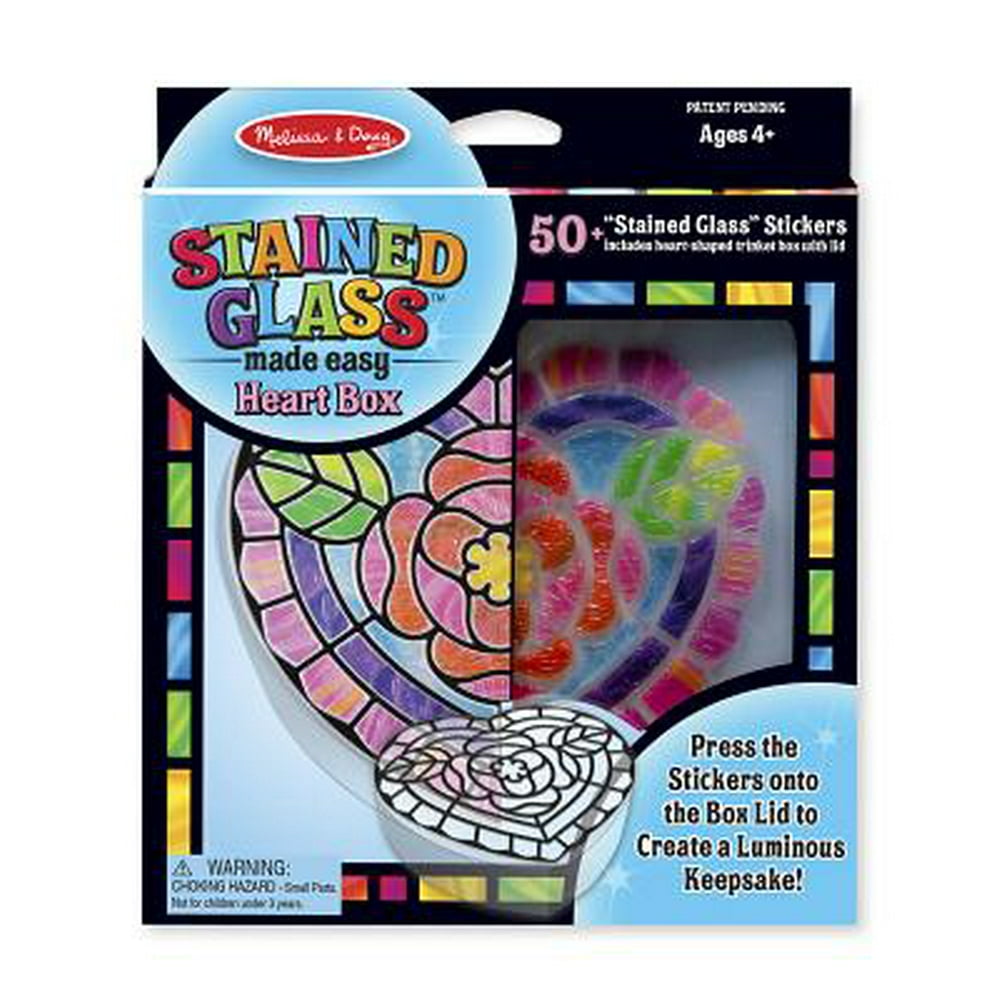 Melissa & Doug Stained Glass Made Easy Heart Keepsake Box With 50