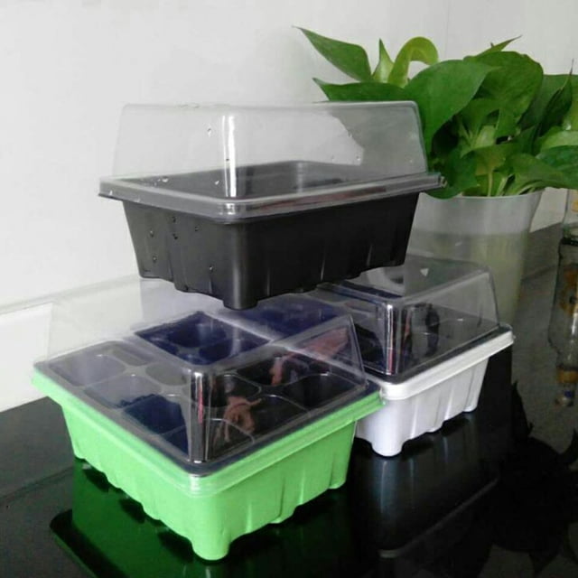 Kit de iniciación de semillas, bandejas de plántulas de 12 células, bandeja de germinación de jardinería, Kit de cultivo de plantas para propagación de jardinería, germinación de bonsái