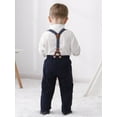 thumbnail image 6 of WESIDOM Toddler Boy Clothes Formal Suits Shirt Bowtie Suspender Pants Outfit 3PCS 1-5T Cotton Fabric, 6 of 12