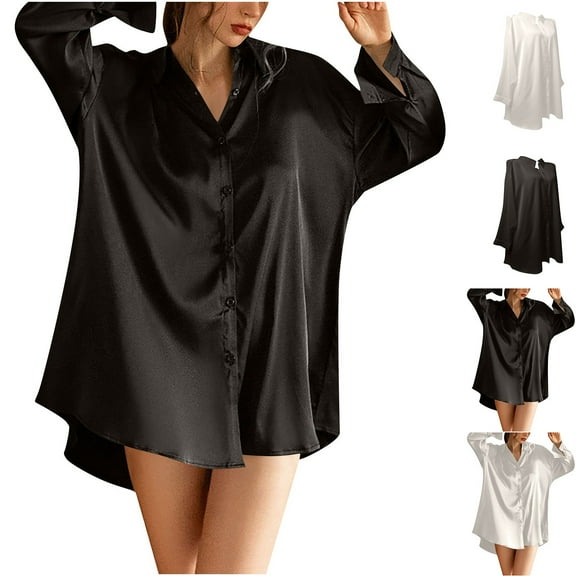 Bovxnpu Nightgowns for Women, Women Button Down Nightgown Short Sleeve Sleep Shirts Swimsuit Cover Ups Soft Nightdress