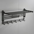 thumbnail image 4 of Toystoory Toallero montado en la pared, barra plegable para baño, cocina, colgante, toallas de ducha, albornoz, colgador de almacenamiento, gancho de Juegos de accesorios de baño 50cm Toystoory HA071072-02, 4 of 6