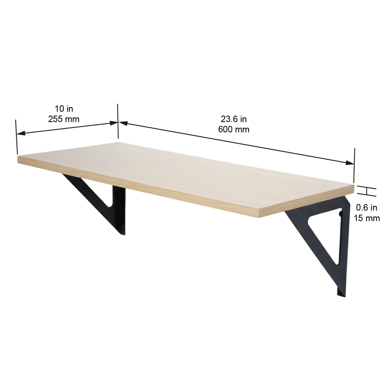Hyper Tough 10 in. x 23 5/8 in. Natural Laminated Wood Shelf Kit