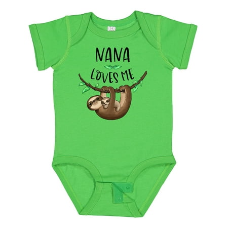 

Inktastic Nana Loves Me Cute Sloth and Baby Gift Baby Boy or Baby Girl Bodysuit