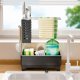 thumbnail image 4 of Sink Organizer with Integrated Sponge Holder, Soap Dispenser, and Towel Rack for Kitchen or Bathroom Cleaning Supplies (Gray), 4 of 5