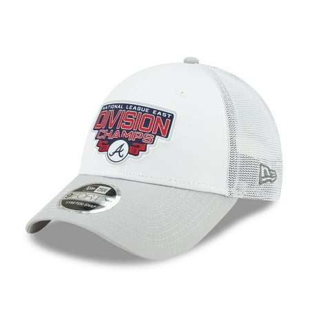 Atlanta Braves New Era 2019 NL East Division Champions 9FORTY Adjustable Trucker Hat - White/Gray - (Best Trucker Hats 2019)