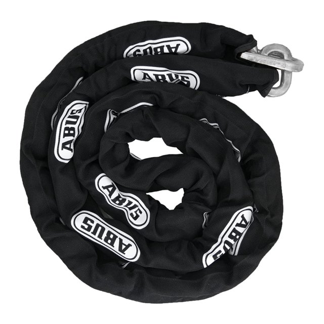 ABUS Cadena de seguridad cuadrada de acero endurecido 10KS de 6 pies x 3/8 pulgadas de grosor para bicicletas, contenedores, remolques, vehículos todo terreno, motocicletas y propiedad personal/indust