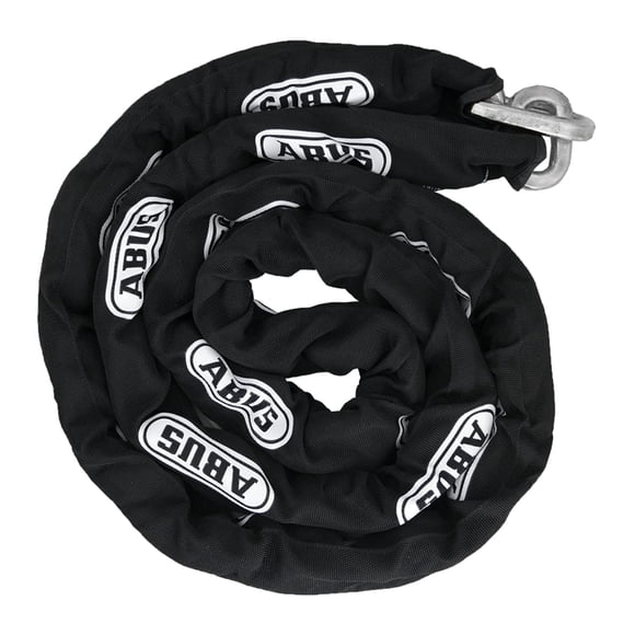ABUS Cadena de seguridad cuadrada de acero endurecido 10KS de 6 pies x 3/8 pulgadas de grosor para bicicletas, contenedores, remolques, vehículos todo terreno, motocicletas y propiedad personal/indust