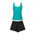 thumbnail image 5 of Ahdbta Women's Two Piece Swimsuits Tummy Control Tankini Scoop Neck Tank Top with Shorts Bathing Suits Modest Swimwear, 5 of 6