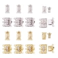 thumbnail image 3 of 20pcs 4 style Brass Filigree box Clasps Multi-Strand Clasps 3-Strands 6 Holes Rectangle Mixed color 5pcs/style DIY, 3 of 9