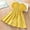 Yellow, variant on Juslio Girls Dresses Round Neck Kids Flower Clothing Short Sleeve Solid Casual Girls Dress