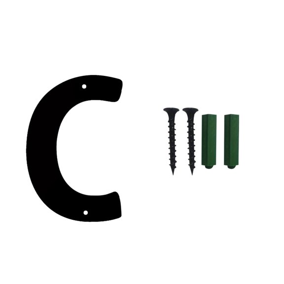 yulier 26 Initial Letter House Numbers, 6" Black Modern Metal 3D House Numbers, Iron Mailbox Numbers and Letters, DIY House Address Number Letter with 2 Screws for Outside Signs