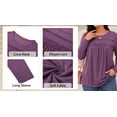 thumbnail image 6 of WellSize Plus Size Women Blouses Lace Long Sleeve Boho Tops Crew Neck Fall Shirts Trendy Tunic Blouses, 6 of 9