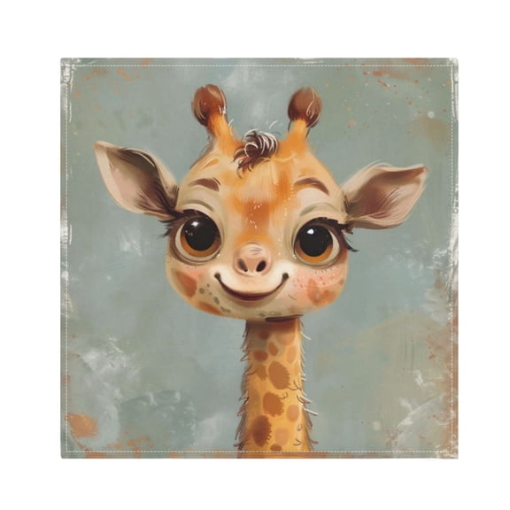 Napkin Satin Napkin 20*20Inchx1 Kitchen Towel Dinner Plate Towel Decorative Towel Napkin Tea Towel Suitable For Kitchen Table Cute Giraffe