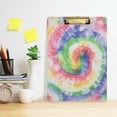 thumbnail image 5 of FMSHPON Rainbow Tie Dye Swirl Circle Batik Clipboard Hardboard Wood Nursing Clip Board and Pull for Standard A4 Letter 13x9 inches, 5 of 7