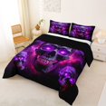 thumbnail image 2 of Castle Fairy Mystic Skull Queen Comforter Set 3 Pieces,Happy Halloween Comforter Sets Queen,Lavender Blacks,1 Comforter and 2 Pillowcases,Black Reversible, 2 of 6